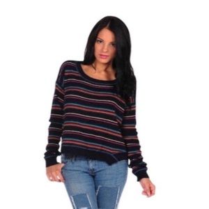 Free People Beach Navy Stripped Sweater | S